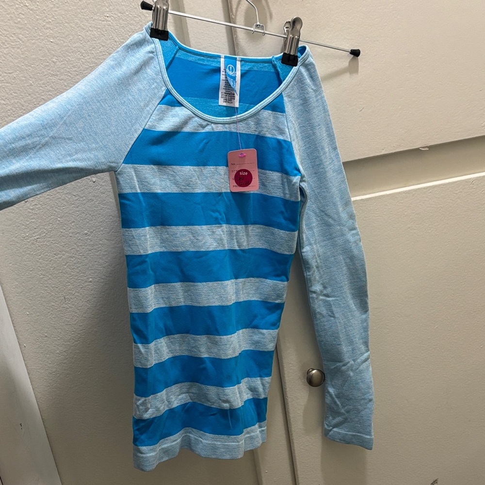 Kids Blue and Light Blue Striped Long Sleeve Shirt
